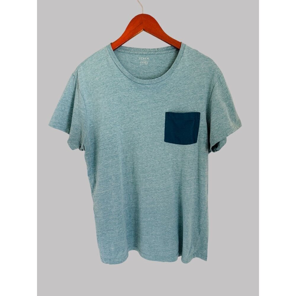 J.Crew Slim Washed Large Blue Pocket T-Shirt Cotton Blend